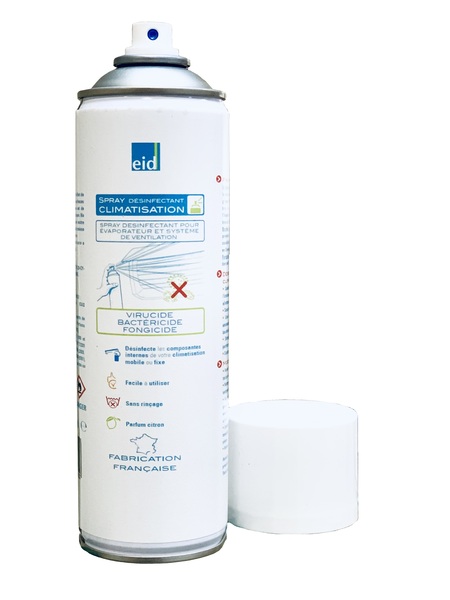 Désinfectant climatiseur virucide en14476 aérosol 400mL odeur citron CB25