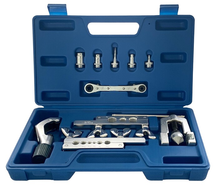 Dudgeonnière et évaseur en coffret, coupe tube et clé à cliquet 1/8&quot; à 3/4&quot; 278L