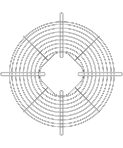 Grillle diamètre 172 mm ouverte au centre TF-G172